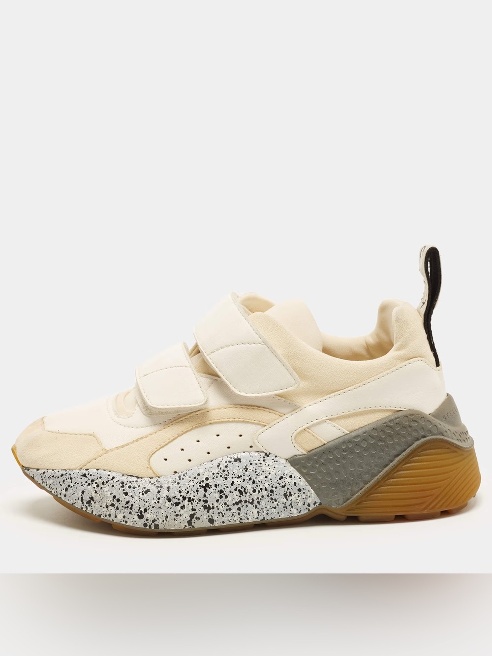 Stella McCartney Cream and Gray Velcro Athletic Sneakers